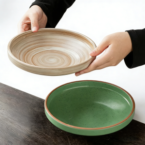 Ceramic Plate Bowl Set for Soup, Fruit & Cold Dishes