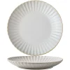 Chrysanthemum Style Beautiful Plate Embossed Flat Ceramic Pasta Steak Plate for Western Food Presentation Dishes Plates