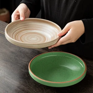 Hotel Ceramic Disposable Classic Tableware Set with Open Deep Plate Fruit Bowl Soup Noodle Bowl and Cold Plate for Party Use