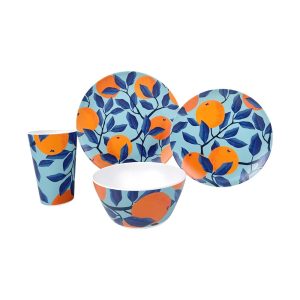 Orange Fruit Melamine Dinnerware Set for Home